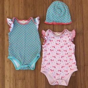 Matilda Jane onesie set with matching hat 18-24m